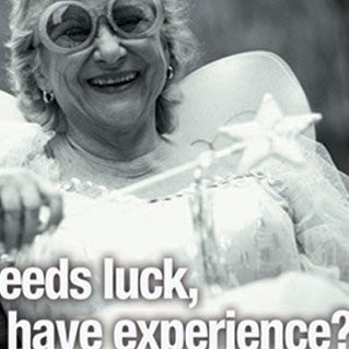 A woman sitting in a chair with a star.